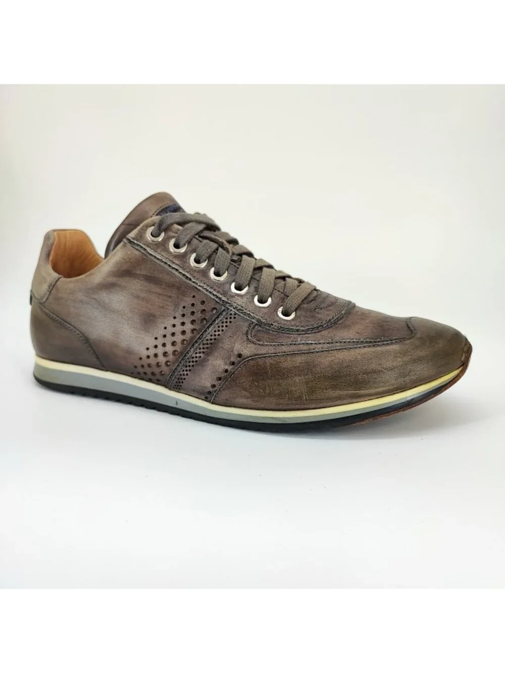 Magnanni Cristian Men's Size 8.5 M US Leather Sneakers Brown Shoes 15745